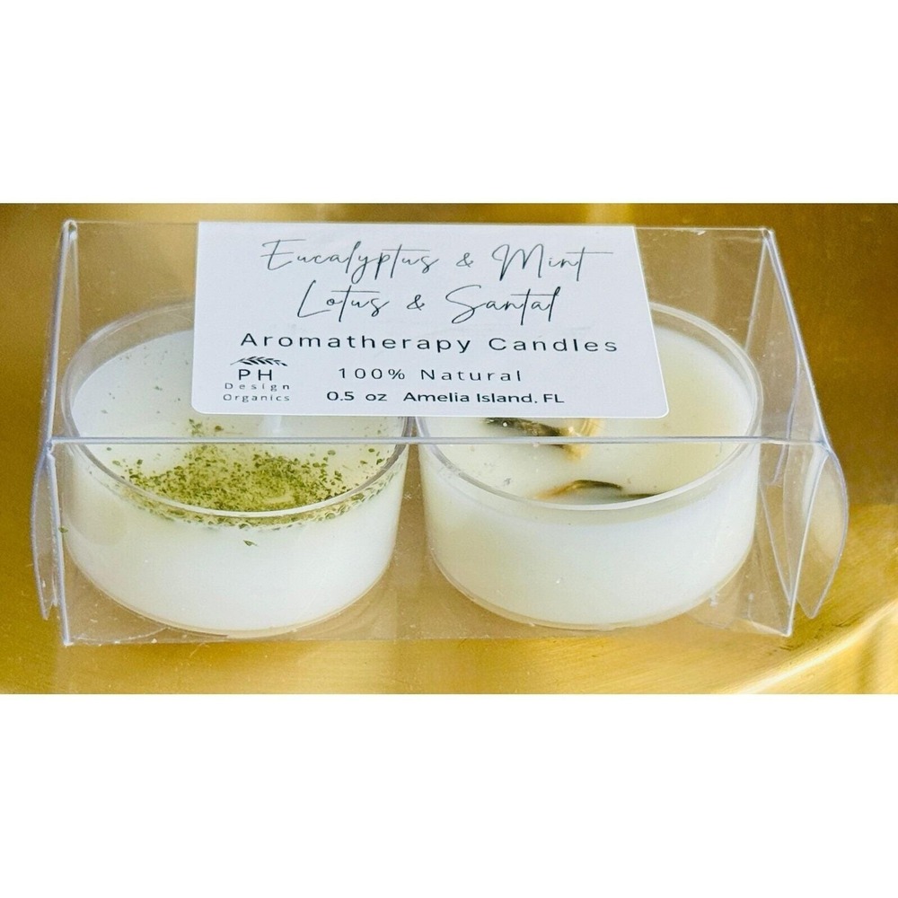 PH Design Organics Aromatherapy Candles‎ Set Natural Scents 0.5 oz